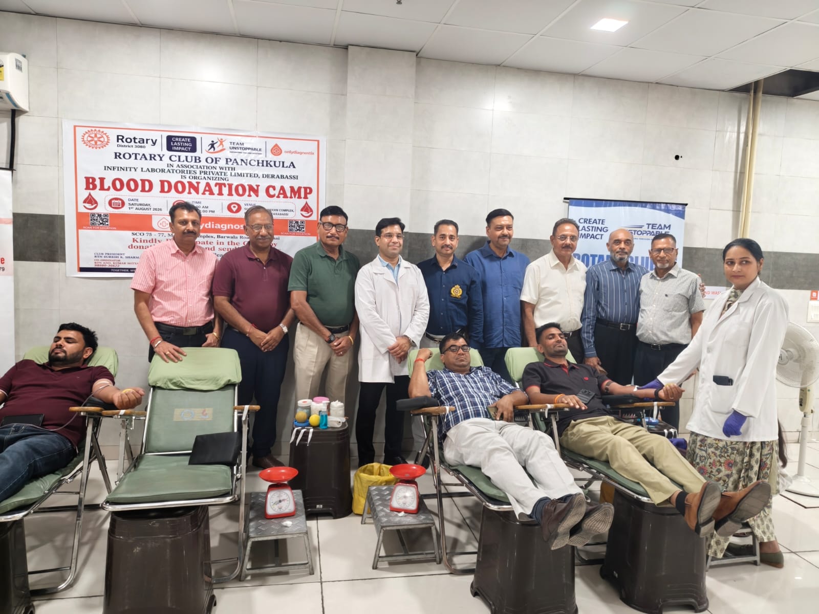 रोटरी क्लब ऑफ पंचकुला के रक्तदान शिविर में 77 यूनिट रक्त संग्रहित, लोगों ने बढ़-चढ़कर किया रक्तदान