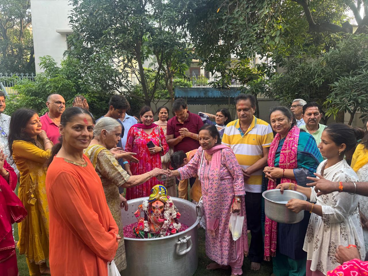 सेक्टर-6 में गणपति बप्पा को दी विदाई, इको फ्रेंडली विसर्जन