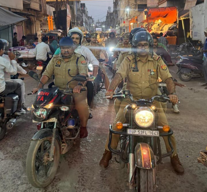 दुर्गा विसर्जन मार्ग का निरीक्षण, उपद्रवियों पर होगी कार्रवाई: सिटी मजिस्ट्रेट व सीओ सिटी